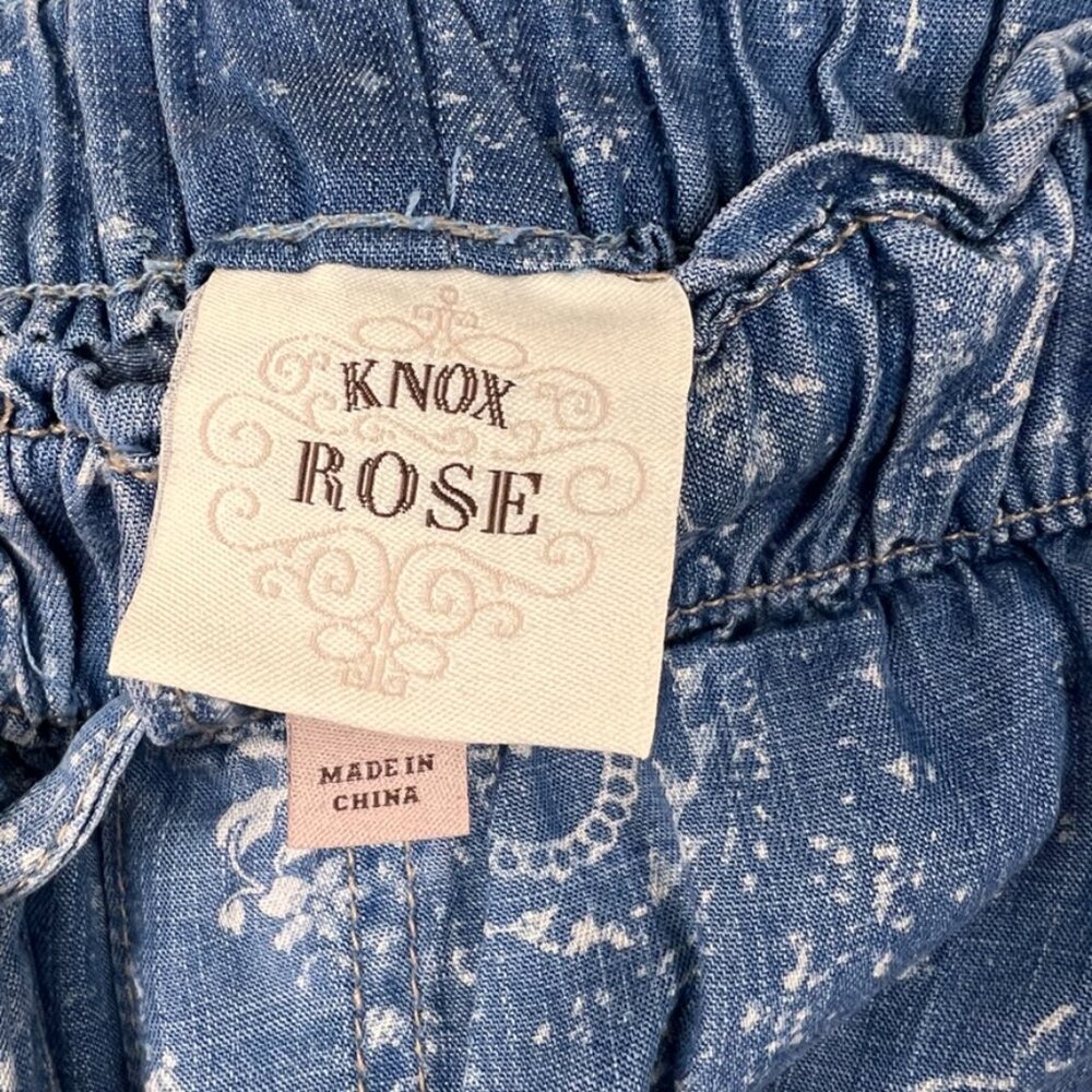Knox Rose Women's Denim Bohemian Floral Print Joggers Pants Size: Small - Picture 6 of 14